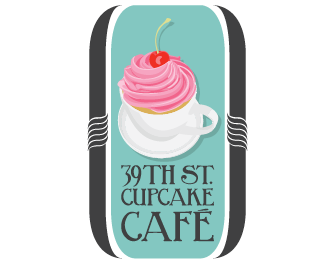 Cupcake Cafe Logo coffee cupcakes illustration logo new york city nyc