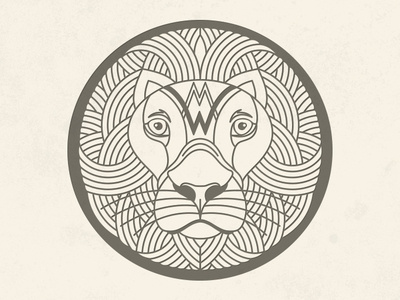 Lion illustration illustrator line line art lion logo seal vector