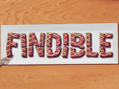 Findible cherry cherry pie dead word dead words findible pastry pie type typography
