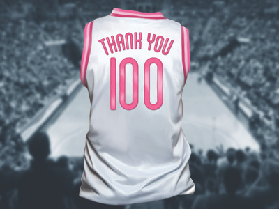 Thank You Jersey 100 basketball dribbble followers jersey pink sports thank you