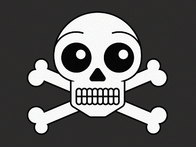 Skull and Crossbones black and white bones crossbones graphic line art pirate simple skull