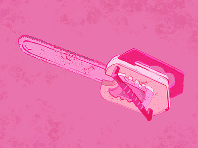 FrightFall2021 Day 14 - Chainsaw chainsaw digital illustration halloween illustration pink procreate toy