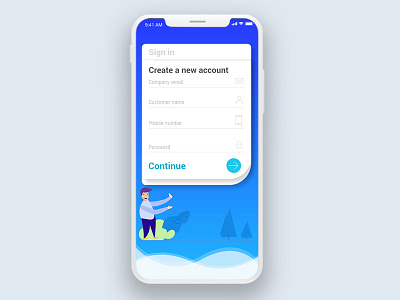 Sign Up Page for iphone X adobe xd character icons iphone x mobile app photoshop sign up vector