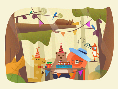 Animals Theme - Birthday Party Celebration!!!! animals celebrtion cub jungle illustration kids party