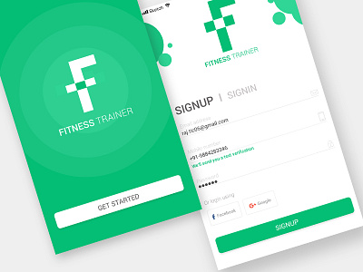 Fitness Trainer signup fit fitness fitness app fitness trainer logo muzli signup splash screen ui ux visual
