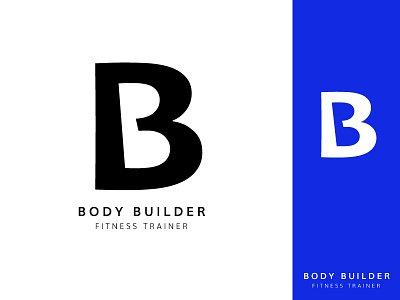 B-Body Builder logo body builder creative fitness trainer illustration logo muscle logo vector