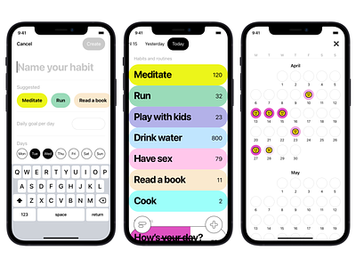 DYNAMICA APP app clean habit interface ios iphone minimalist tracker ui
