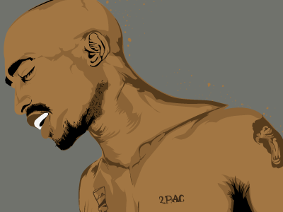 Tupac detail illustation illustrator tattoo