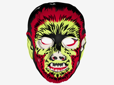 Sphynex / Werewolf art warriors digital halloween mask vector vintage wolfman