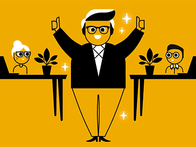 Animation Station! accounting animation business character design flat illustration yellow