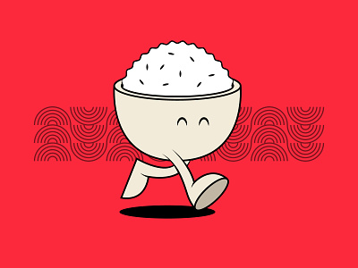 🍚 bowl character food illustration japanese rice