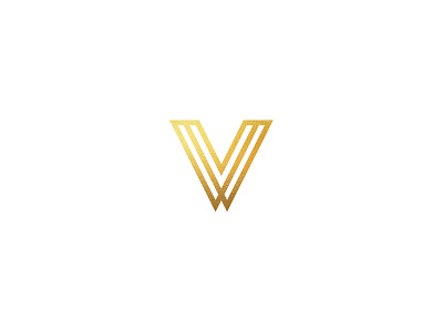 V branding gold foil logo monogram type typography v wip
