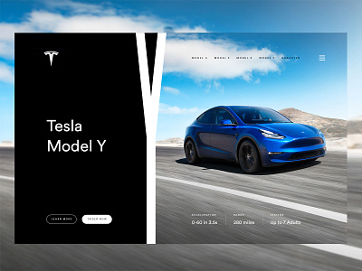 Tesla Model Y car electric model tesla web web design web layout website y