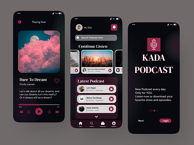 PODCAST APP UI CONCEPT designapp ui uidesign uidesignapp uiux ux