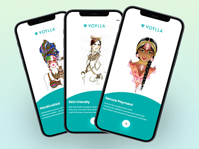 Voylla Onboarding feather icons figma jewellary mobile onboarding ui voylla