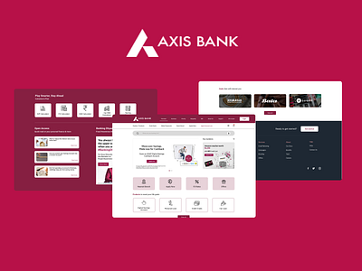 Axis Bank webpage Redesign axis bank design feathericon figma flaticon roboto ui webpage