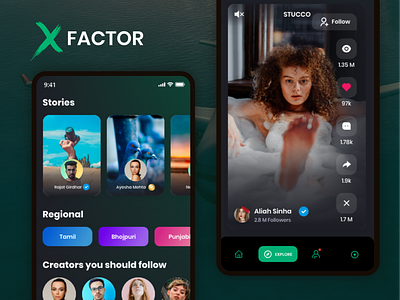 X Factor app mobile app mobile app design mobile ui ott tags