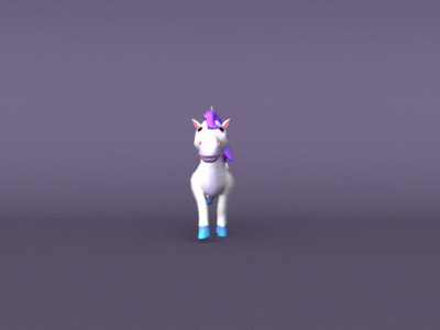 Unicorn 3d animation character design loop rigging run unicorn