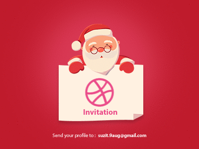2 Dribble Invitation dribbble invitation dribble invite give away red santa