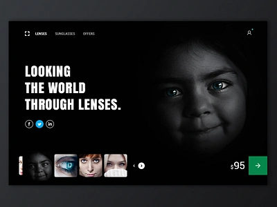 Buy Lense dark home landing page lenses