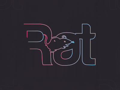 Rat minimal logo / Rat minimal line art logo