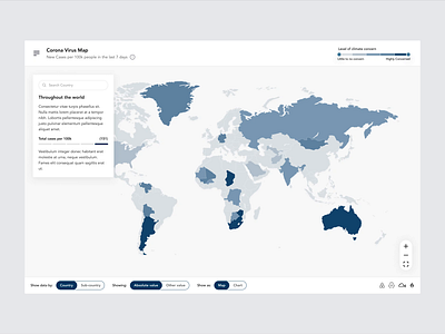 Covid Map UI and Web Design animation app application covid design flat map mapping modern ui ux