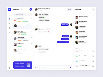 Team management & communication app app design flat light messaging modern team team management ui ux