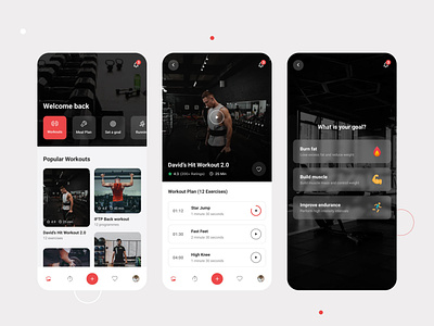 Gym and Workout Application app design flat gym mobile modern ui ux workout