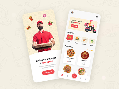 Foodie Delivery App Concept app burger delivery design flat food foodie mobile modern pizza ui ux