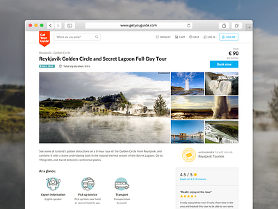 New Activity Details Page activity tour travel web design