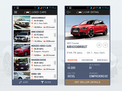 Car Dekho App - UI