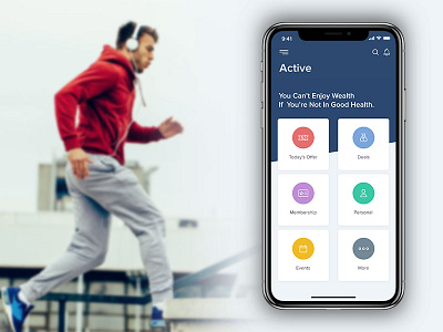 Active App - Health & Fitness application fitness google gym health iphone x material design minimal modern spa ui ux yoga