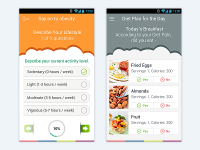 Obinix App UI android application fitness google health material design minimal modern obesity play store ui ux yoga