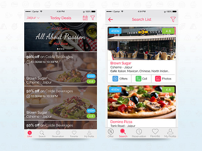 APPetite l Restaurants App application creative discount ecommerce food ios iphone latest design minimal modern offers restaurant ui ux