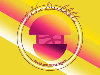 Space Dribbble circle color debut egg hello dribbble pink space yellow
