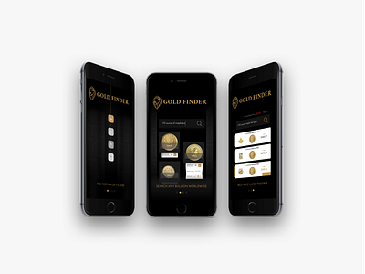 Gold Finder Product Design Concept iOS App app application black branding bullion dark design finder gold search ui ux