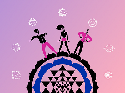 Chakra Dancers chakras dancers flat happy pink ui