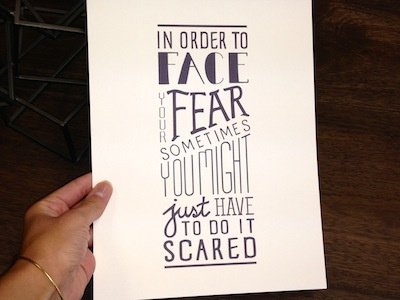 Do it Scared hand drawn illustrated lettering poster vector