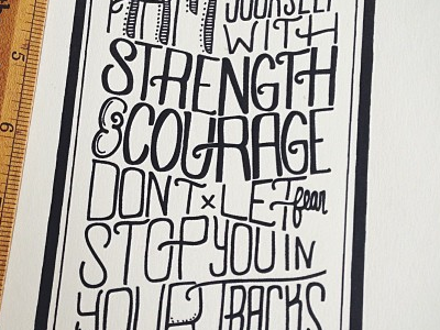 Arm Yourself with Strength hand lettering illustration