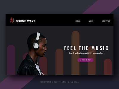 SoundWave | Creative Landing Page Design art graphic design landing page minimalist music music landing page music website photoshop ui website