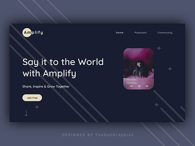 Amplify | Podcast Website Design Concept art black branding dark graphic design homepage landing page logo minimal minimalist minimalist design podcast ui ux web website