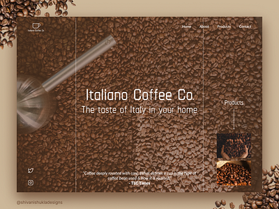 Coffee company - Website landing page (concept design) branding coffee coffee company design landing page ui ui design web webdesign