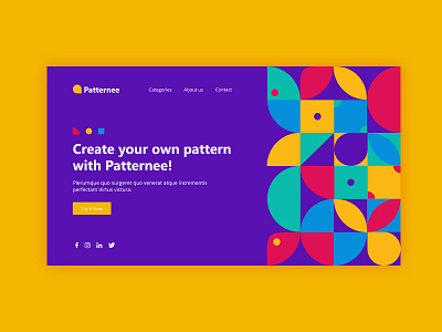 Patternee - Dark theme creations dark darktheme design landing landing page landingpage pattern pattern design patterns web webdesig website