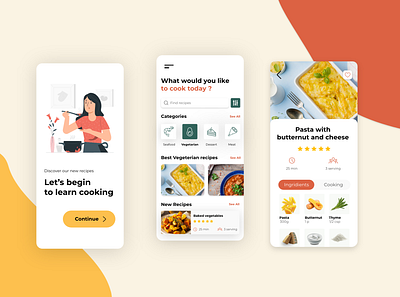 Mobile app | Cooking app design concept cook cooking design recipe uitrend uiux webdesign webdesigner