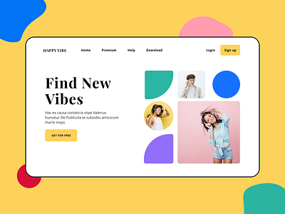 Happy Vibe | Landing design homepage music music app streaming ui trend uidesign uiux webdesign website