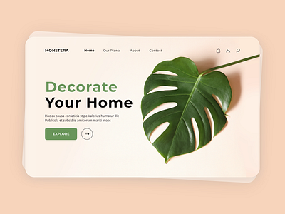 Monstera | Landing design graphic design homepagedesign monstera plant plant shop shop ui ux uitrend webdesign