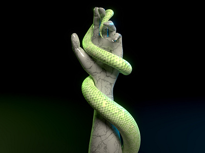 Marble Hand Snakes abstract abstract art blender blender3d design render