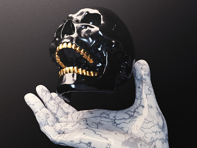 Black 3d abstract abstract art blender blender3d cyclesrender skull