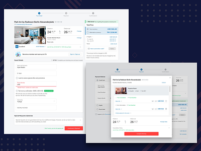 Hotel Booking Checkout booking checkout design desktop ecommerce order payment popup redesign reservation reservations ui ux