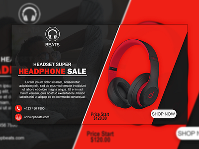 Product Banner Ad ad banner design graphic design headphone